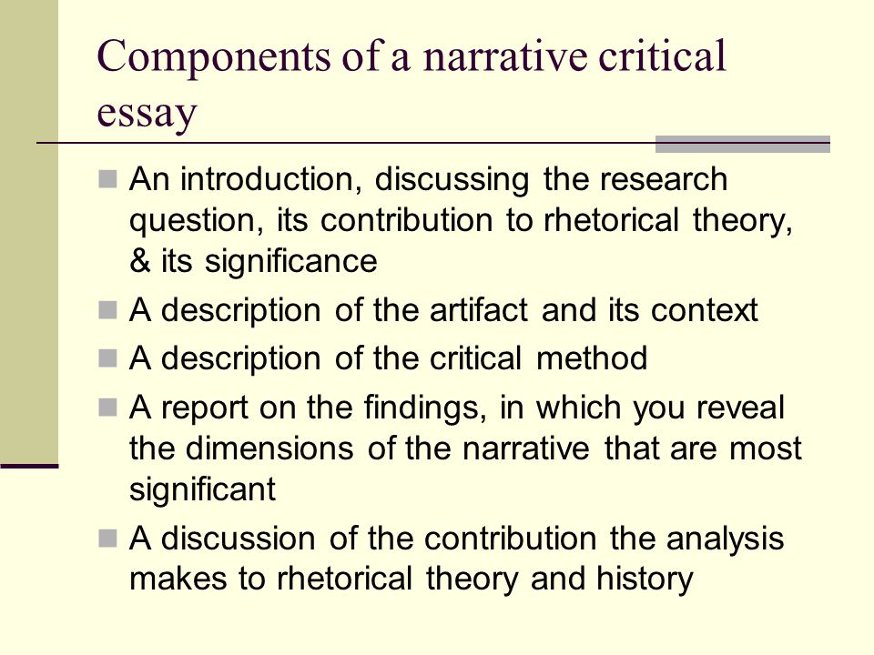 Components of a rhetorical analysis essay